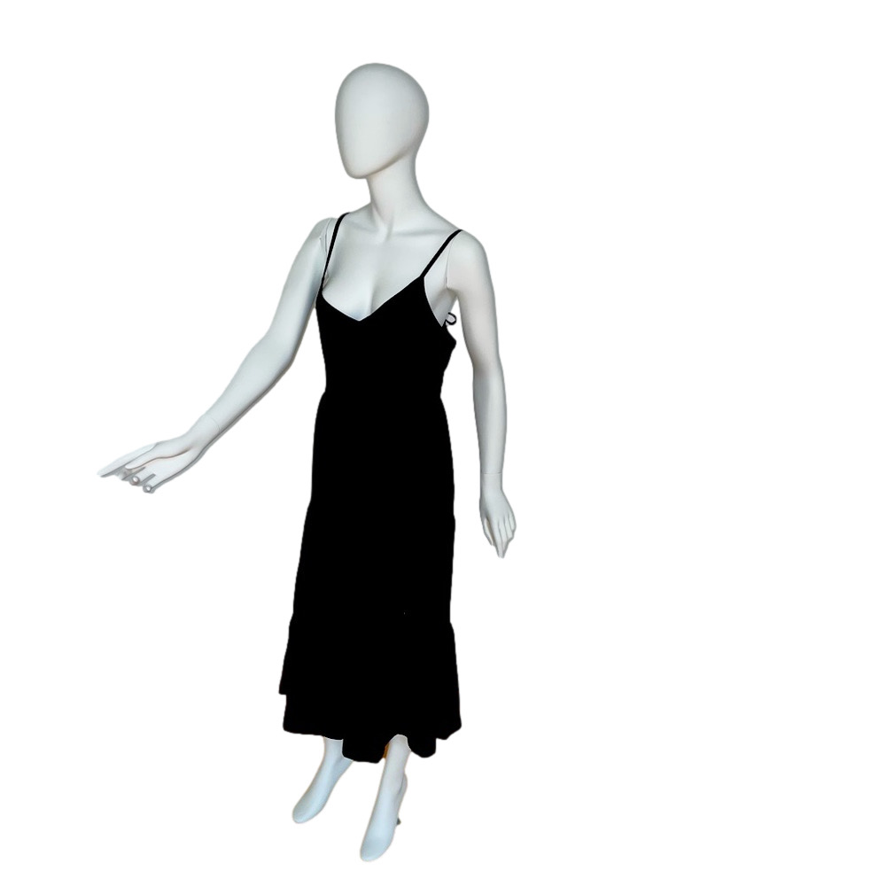 Old Navy Black halter midi summer dress cotton jersey Med NWT